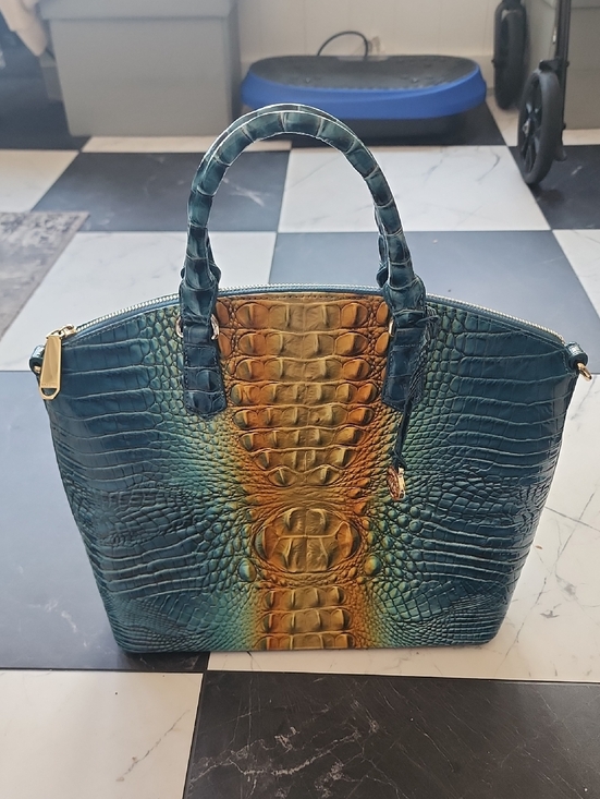 Brahmin Handbags - NWOT Brahmin Large Duxbury Satchel Bermuda Ombre Melbourne Croc-Embossed Leather